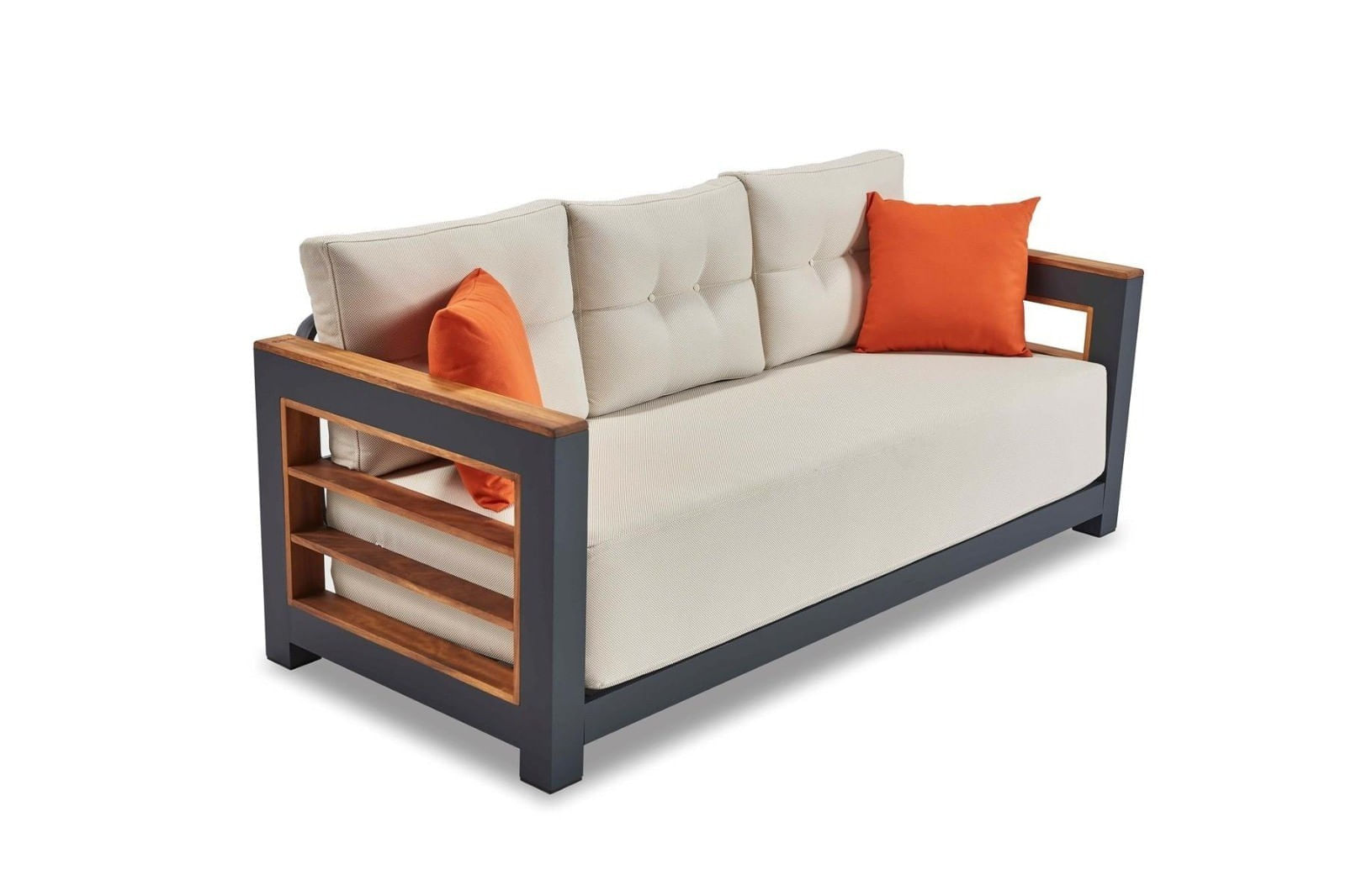 Set mobilier de gradina, Hanah Home, aluminiu, alb, 3 piese — imaginea 4