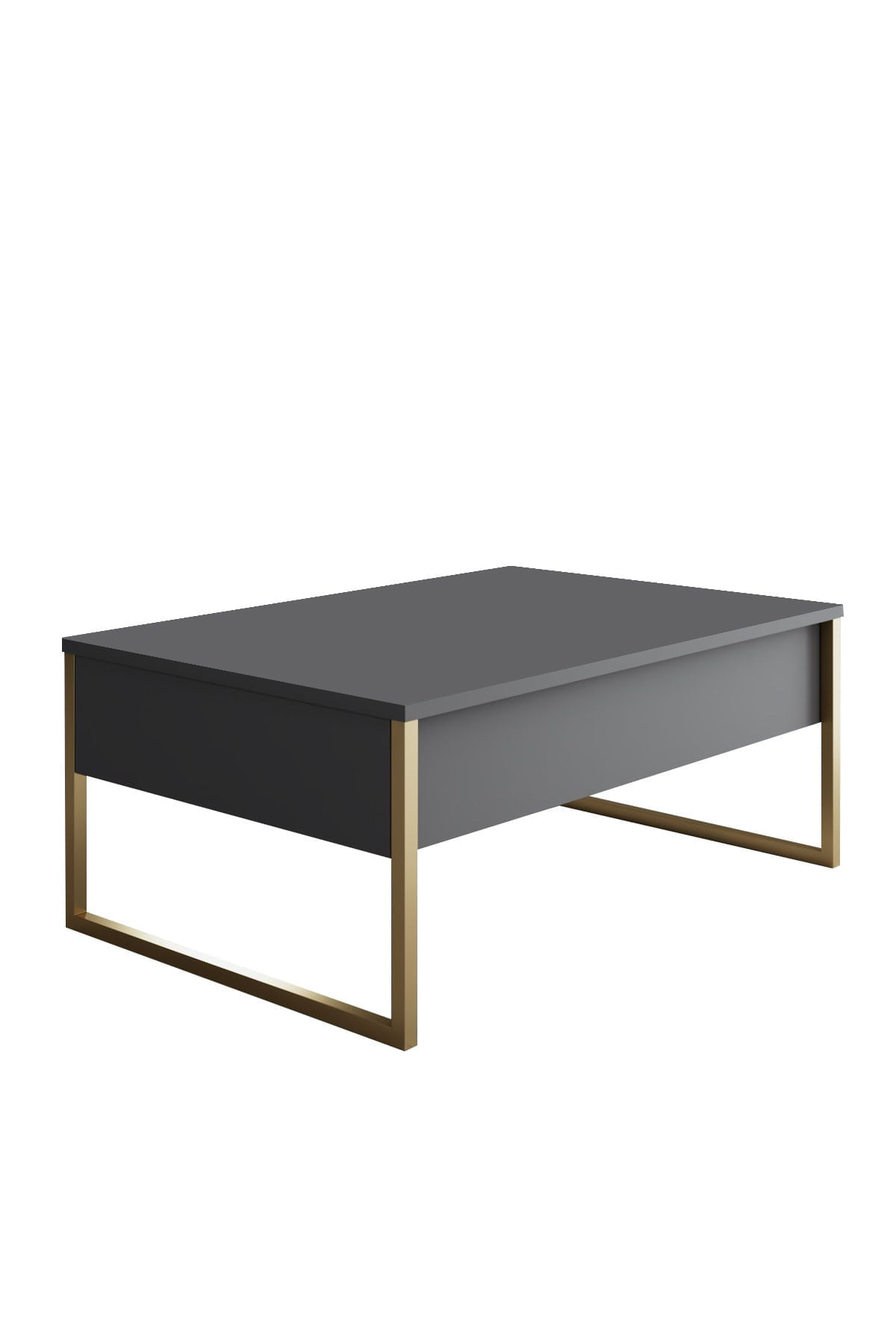 Set mobilier living, Hanah Home, pal melaminat, antracit, auriu, picioare metalice - imagine 12