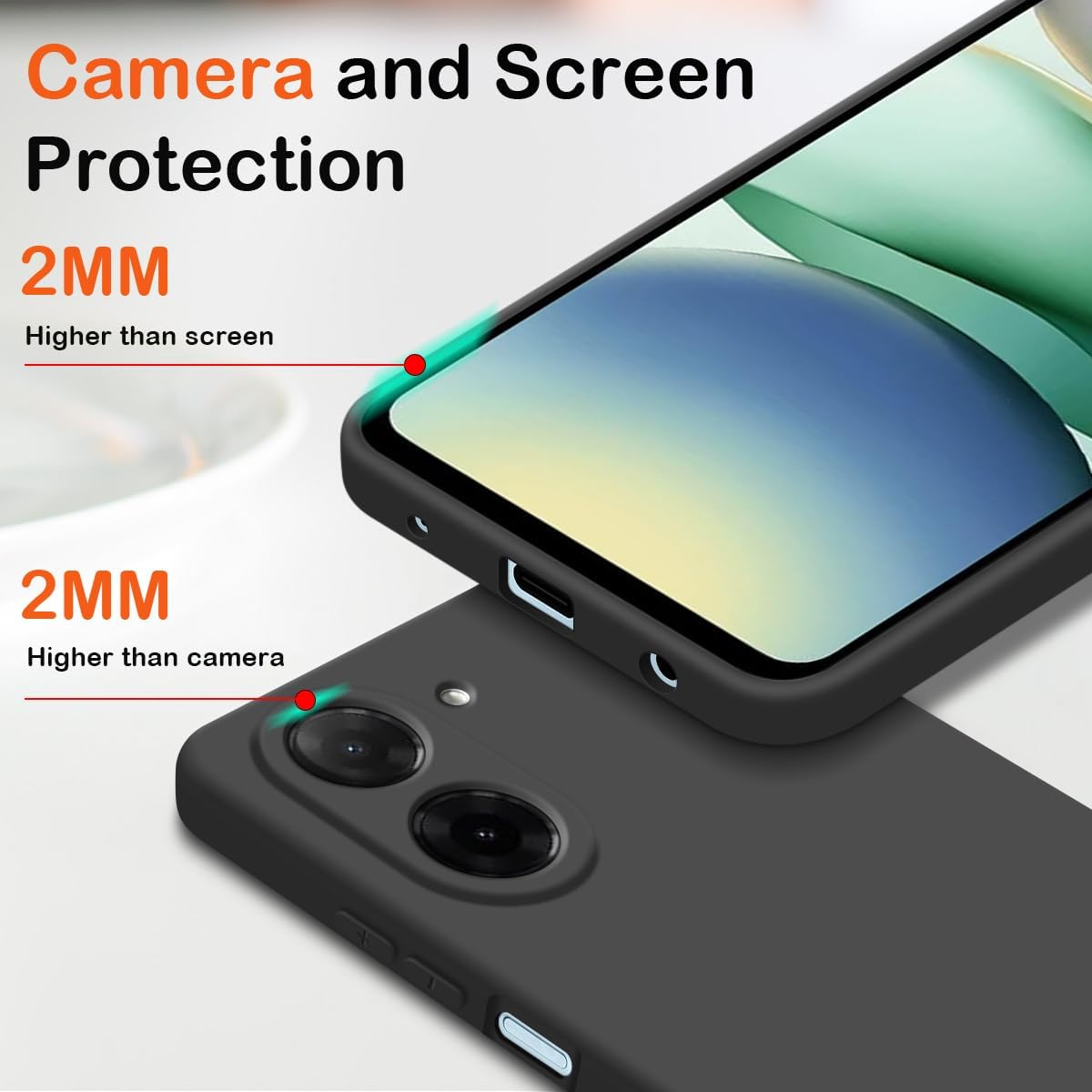 Husa Soft Touch, slim, ALC Mobile, anti soc, compatibila cu Xiaomi Redmi A5 4G, Negru Tpu - imagine 4