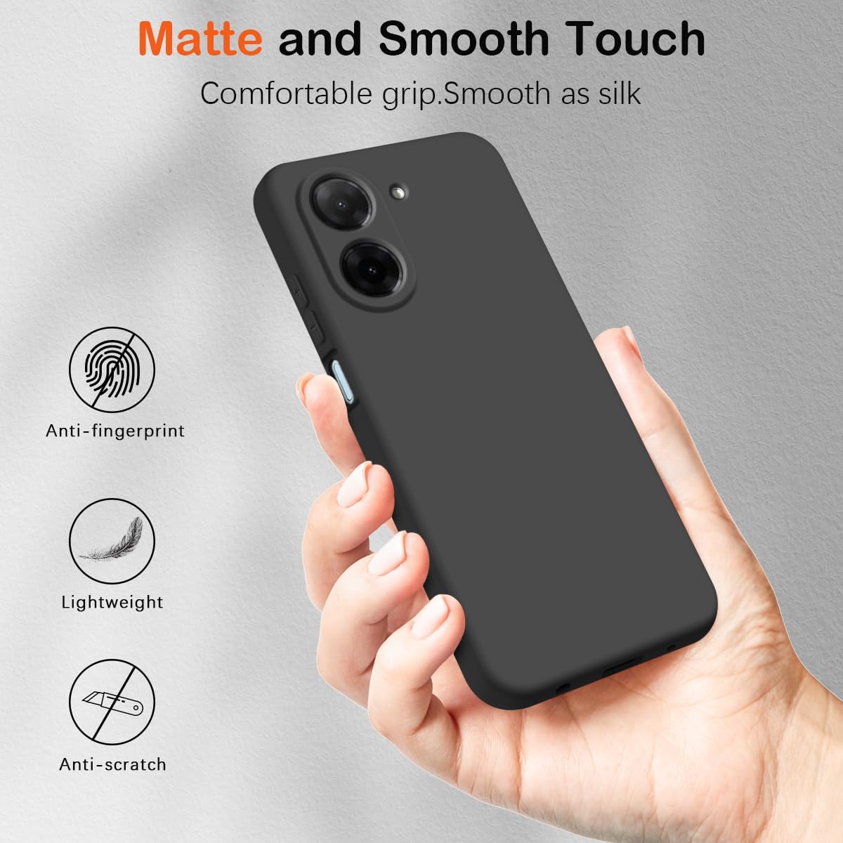Husa Soft Touch, slim, ALC Mobile, anti soc, compatibila cu Xiaomi Redmi A5 4G, Negru Tpu - imagine 6