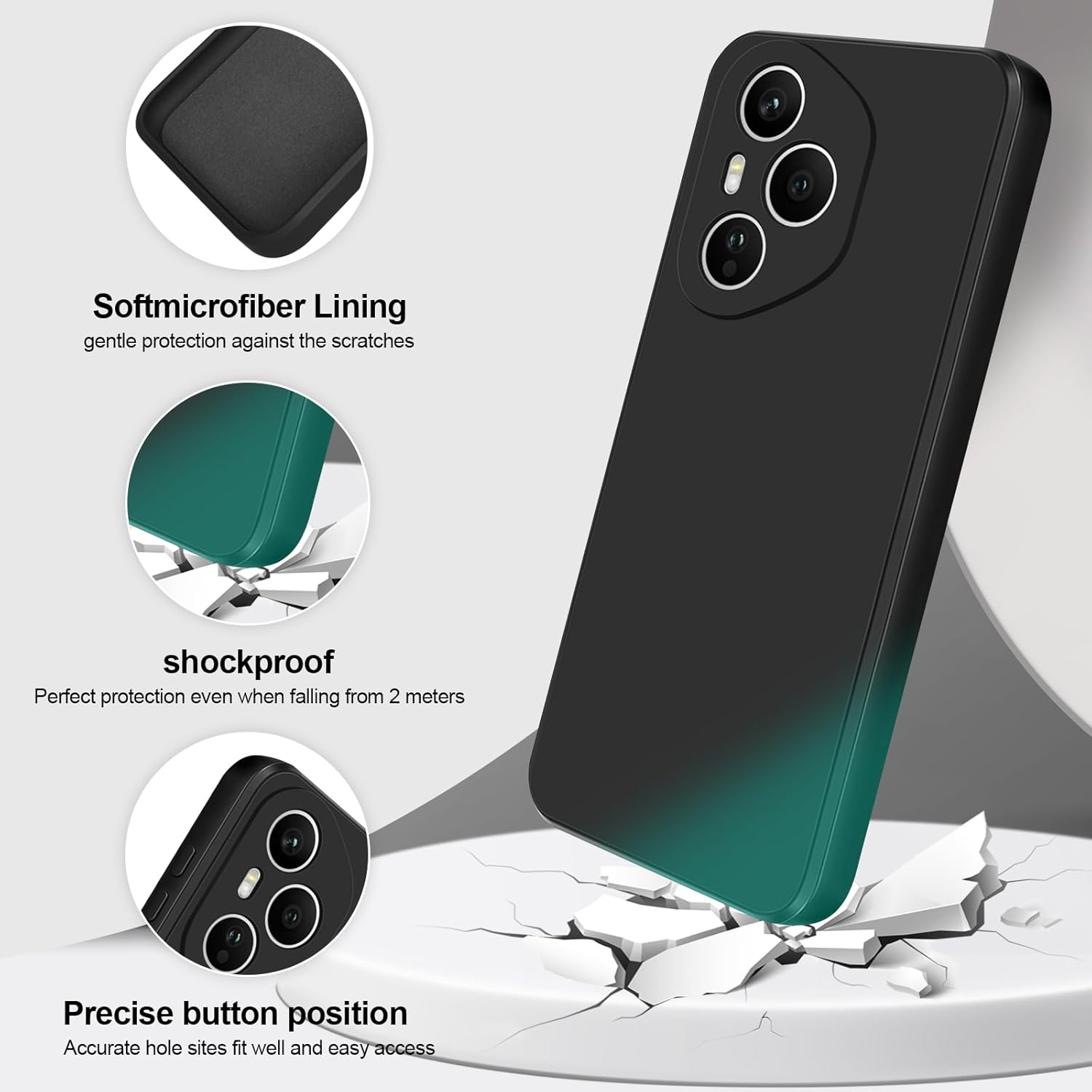 Husa Soft Touch, slim, ALC Mobile, anti soc, compatibila cu Honor 400 PRO, Negru Tpu - imagine 5