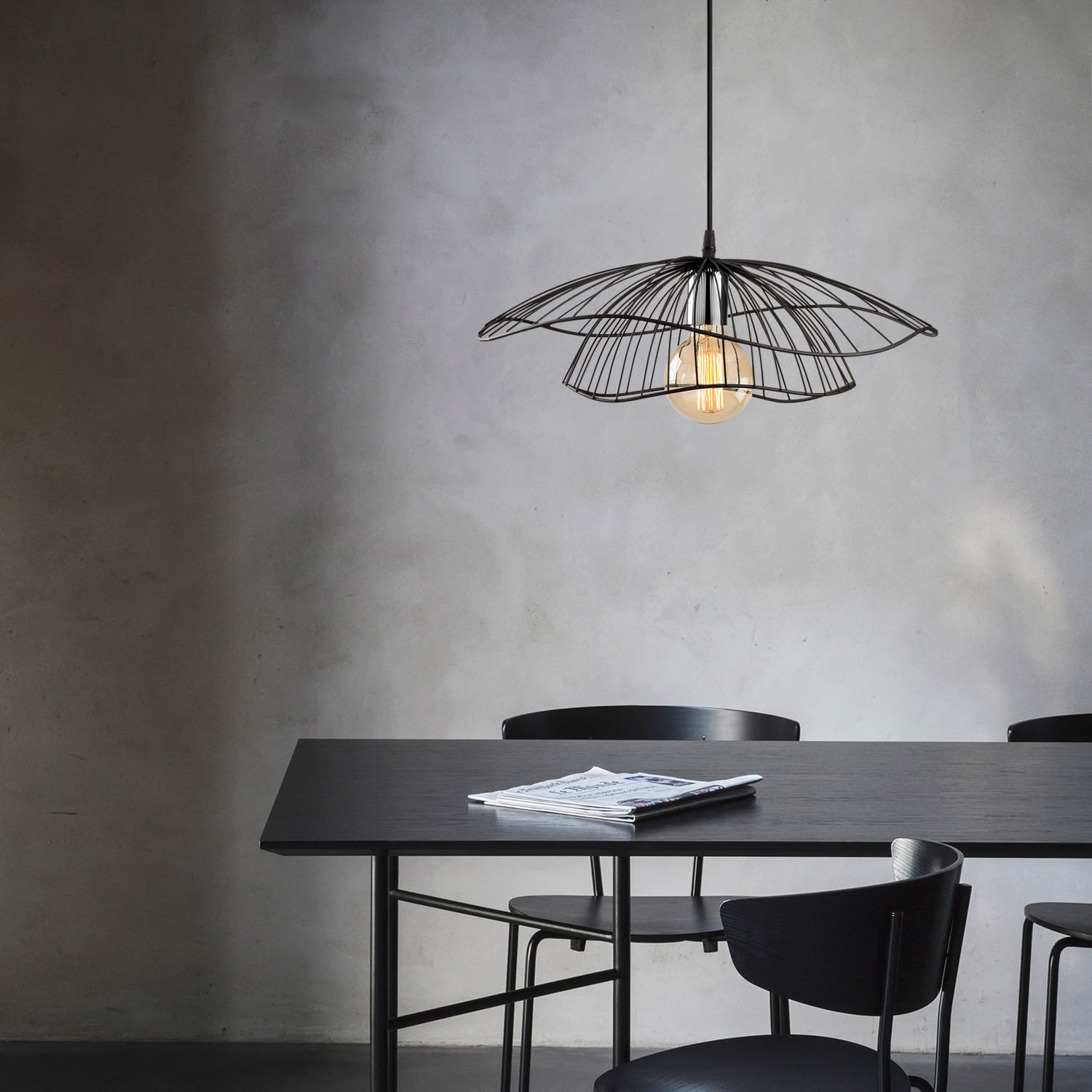 Lustra, Opviq, metal, negru, 50x111 cm - 4 | YEO