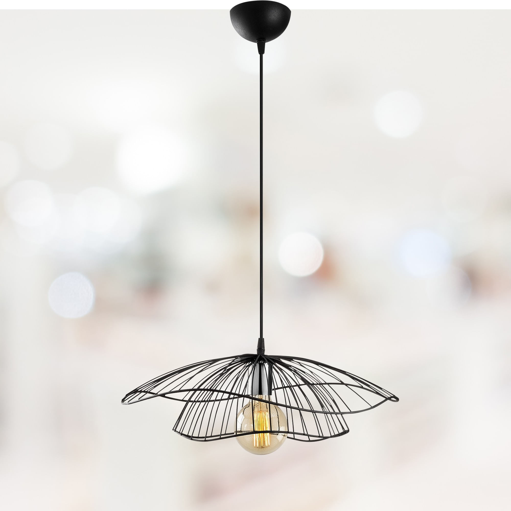 Lustra, Opviq, metal, negru, 50x111 cm - 5 | YEO