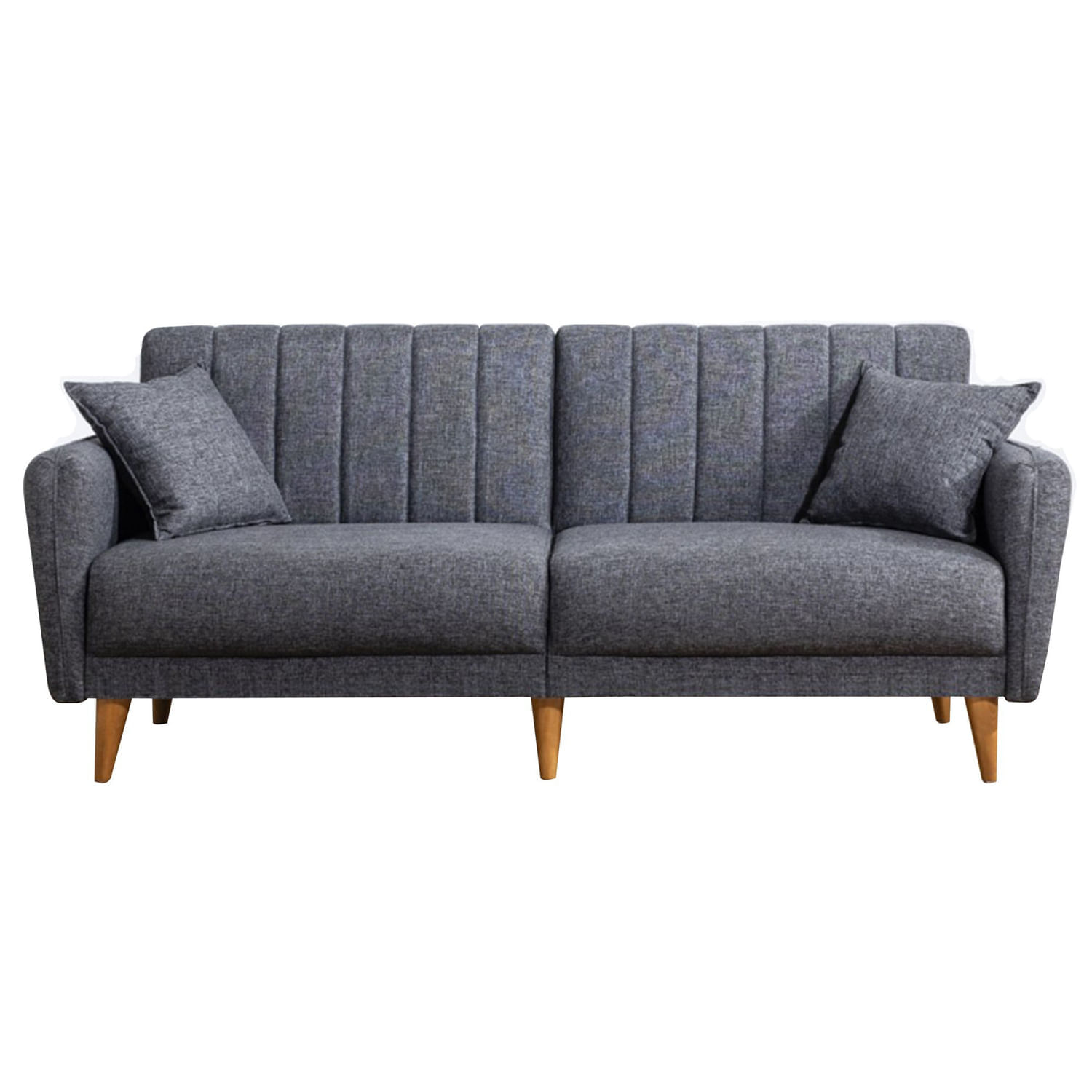 Canapea extensibila 3 locuri, Hanah Home, 100% in, gri inchis, 210x85x82 cm