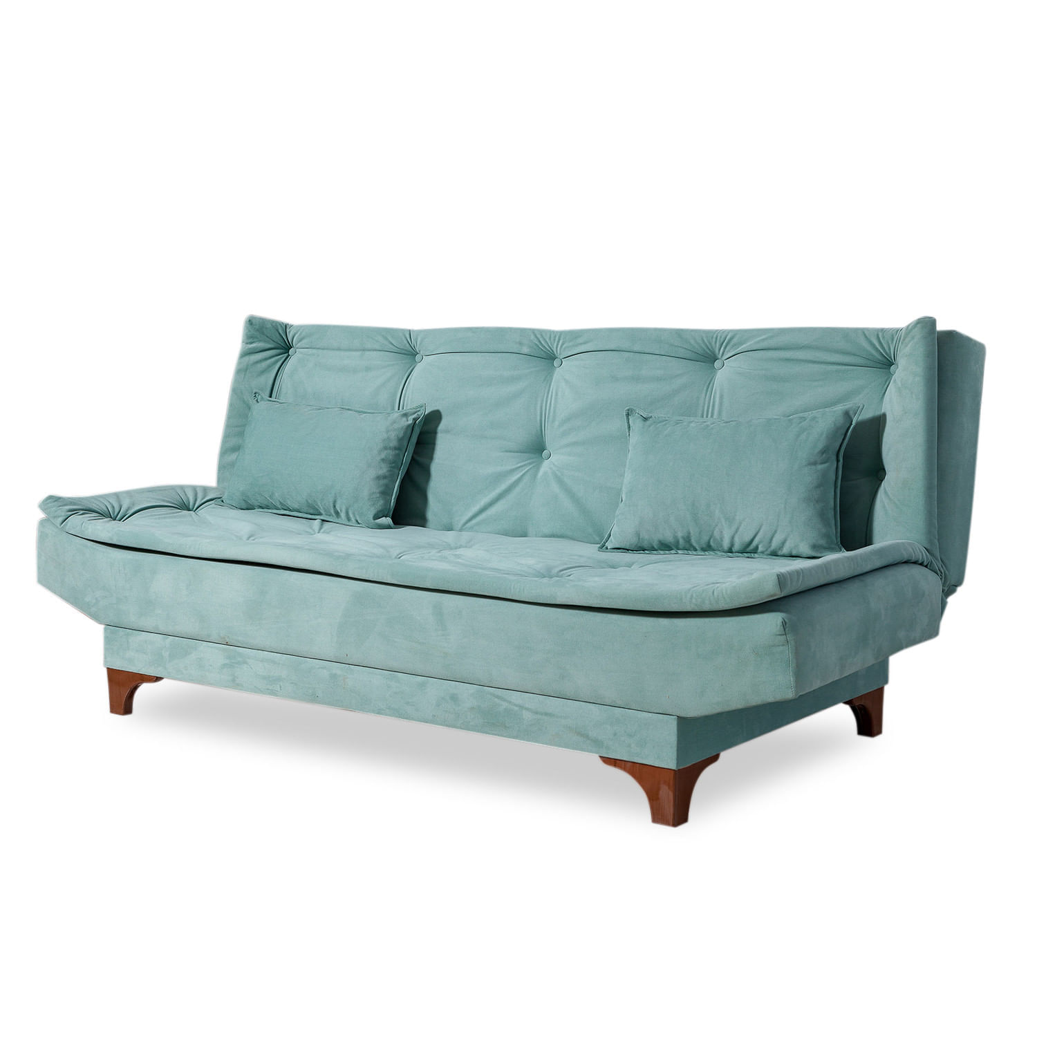 Canapea extensibila 3 locuri, Atelier Del Sofa, lemn de pin, verde marin, 190x85x90 cm