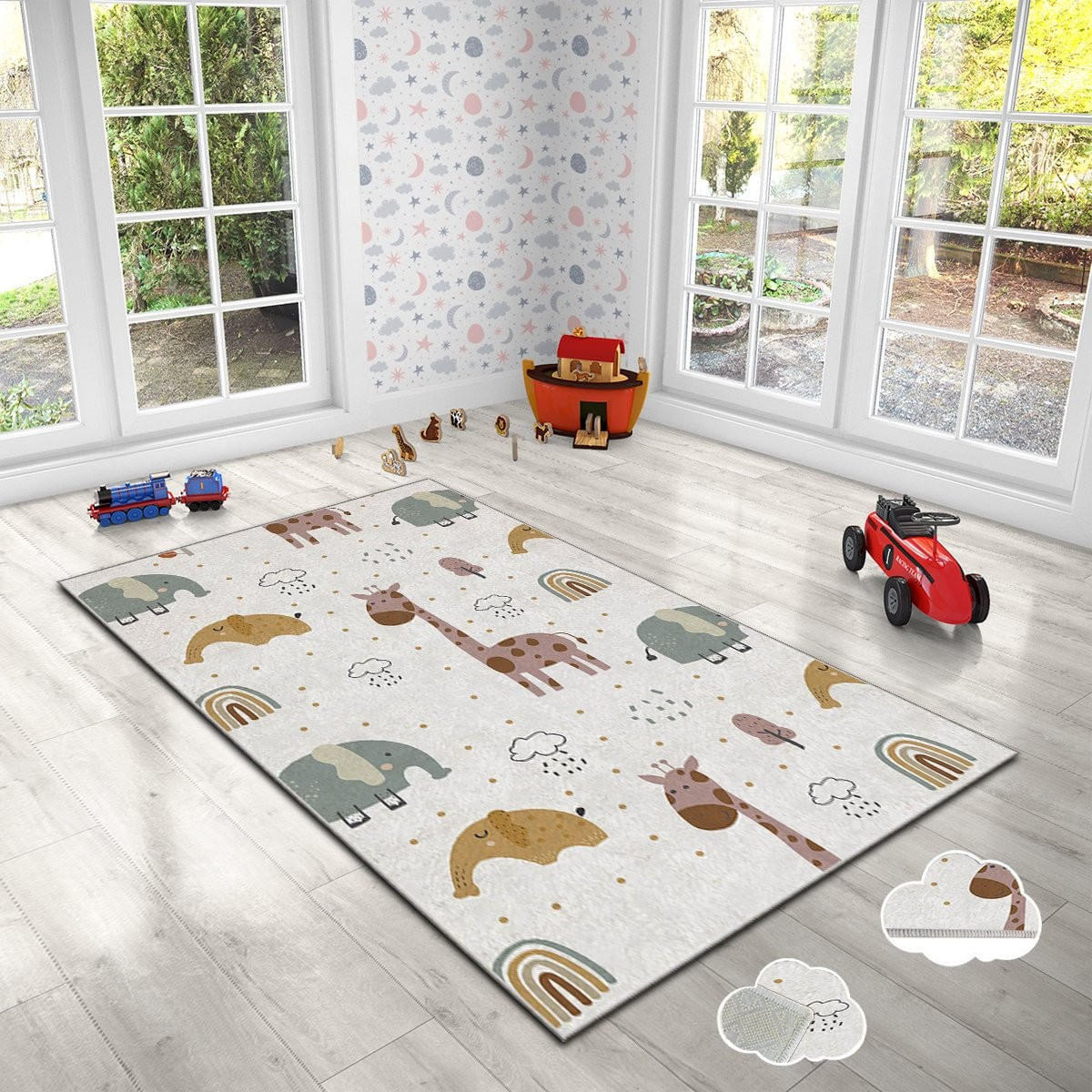 Covor pentru copii, Conceptum Hypnose, multicolor, 120x180 cm, 100% poliester, antiderapant, 504NGR1511 - 3 | YEO