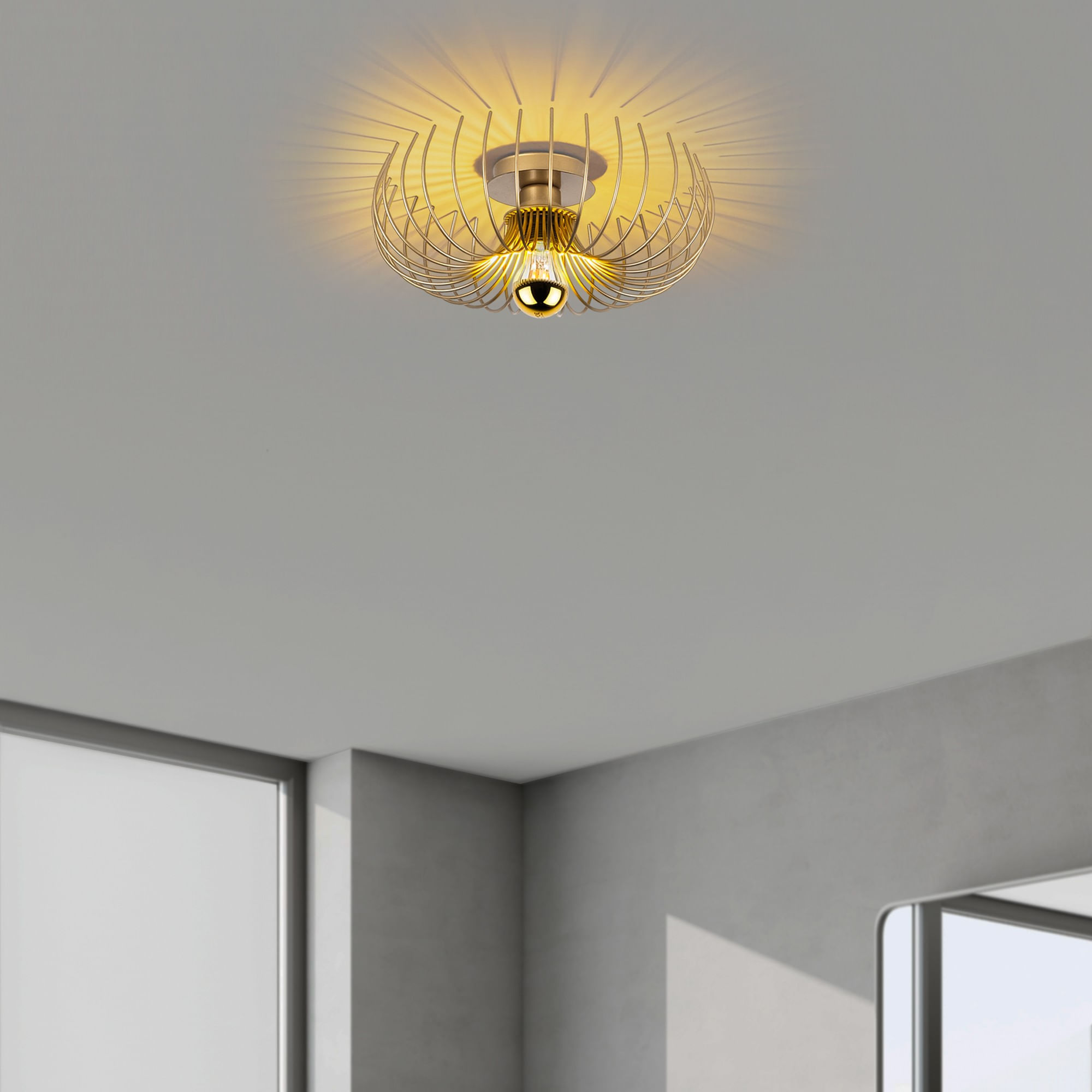 Candelabru, Opviq, metal, auriu, 36x36x12 cm - 2 | YEO