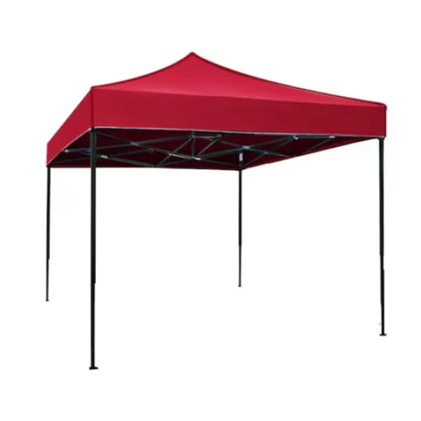 Cort pavilion pliabil, 3x3 m, cadru metal cu panza impermeabila pentru Curte, Gradina, Evenimente, Rosu — imaginea 4