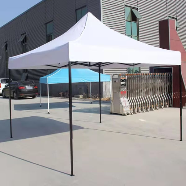 Cort pavilion pliabil, 3x3 m, cadru metal cu panza impermeabila pentru Curte, Gradina, Evenimente, Alb — imaginea 2