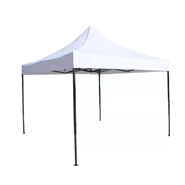 Cort pavilion pliabil, 3x3 m, cadru metal cu panza impermeabila pentru Curte, Gradina, Evenimente, Alb — imaginea 6
