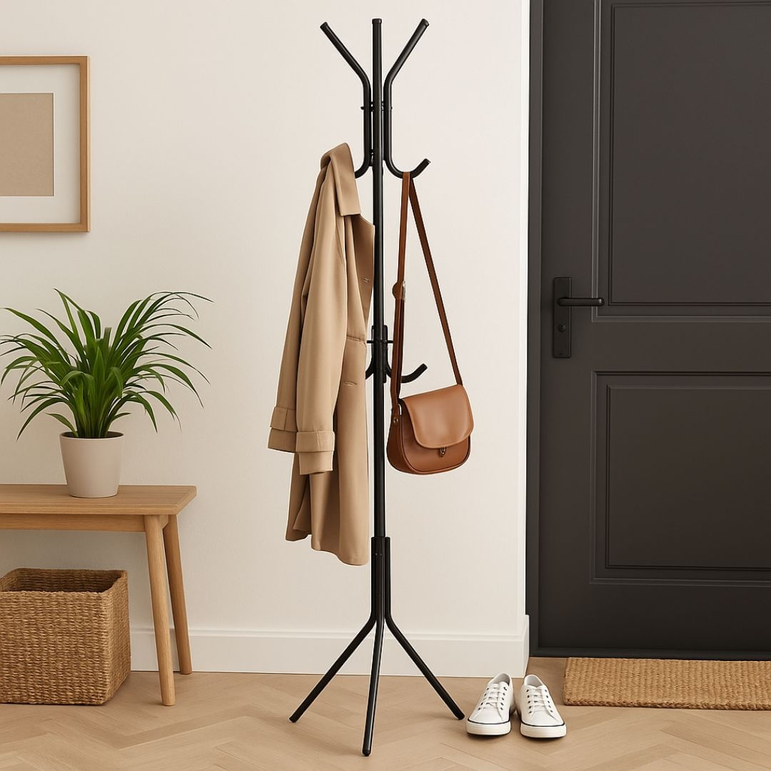 Cuier metalic pentru haine, 170 cm, negru, Storage Solutions — imaginea 2