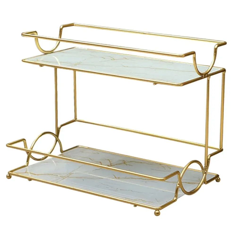 Raft metalic multifunctional, cu 2 polite, dimensiuni 32x21x25,5cm, Ariu/Alb ABYZ™ — imaginea 5