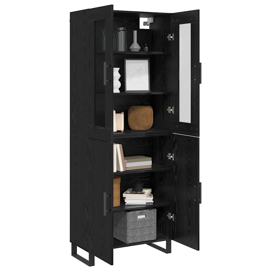 Bufet cu raft Stejar negru 69.5 x 34 x 90 cm Lemn compozit — imaginea 3