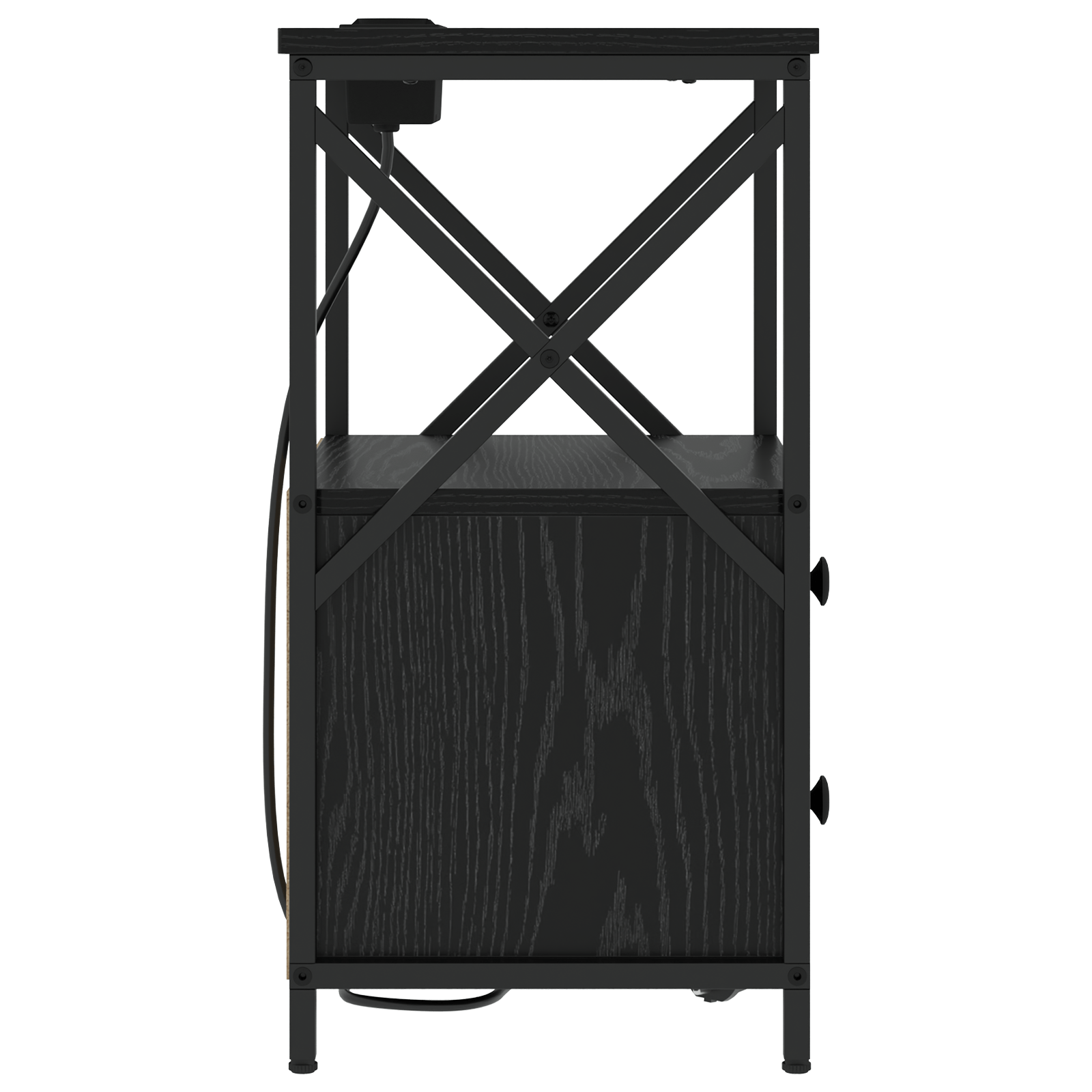 Cabinet de noptiere cu statie de incarcare 2 pcs Stejar negru — imaginea 8