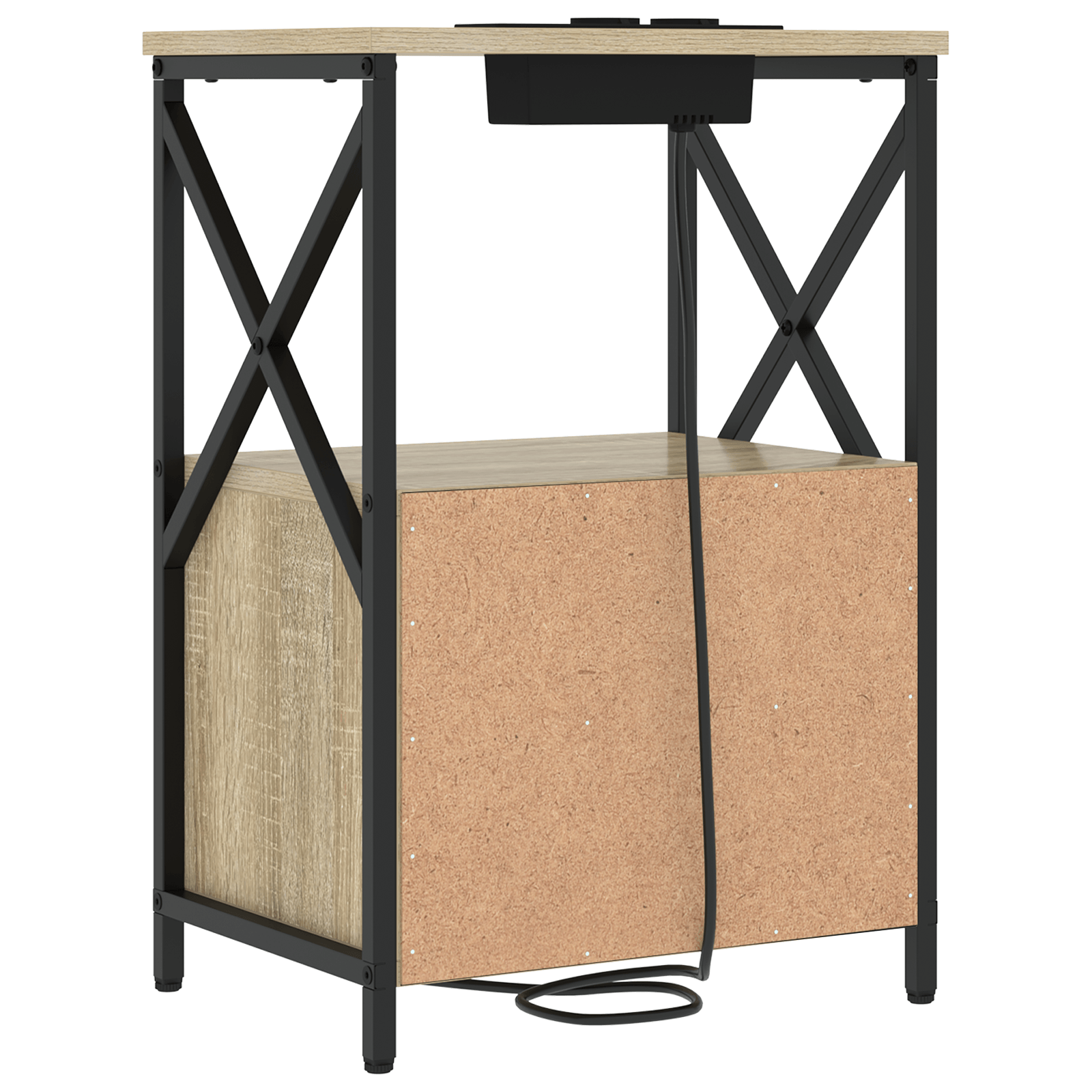 Cabinet de noptiere cu statie de incarcare 2 pcs Stejar sonoma — imaginea 9