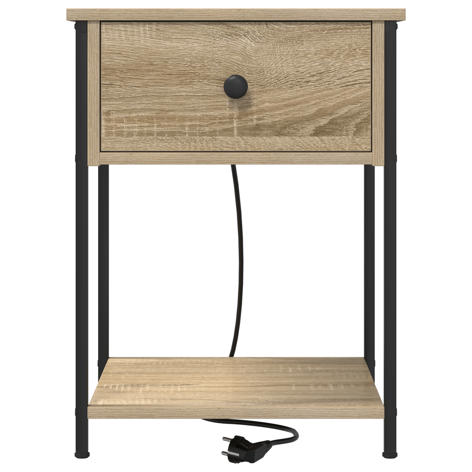 Cabinet de noptiere cu statie de incarcare 2 pcs Stejar sonoma — imaginea 7