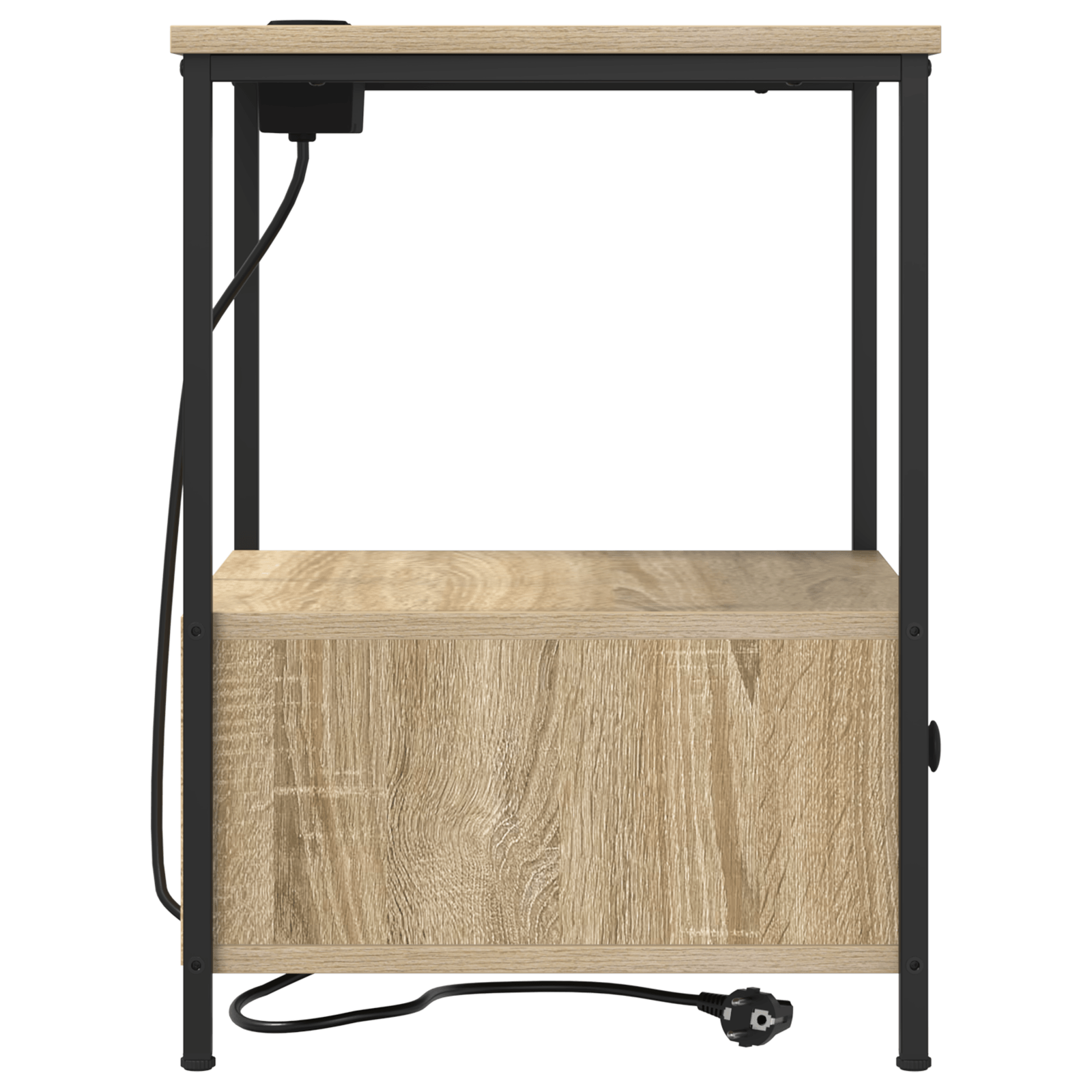 Cabinet de noptiere cu statie de incarcare 2 pcs Stejar sonoma — imaginea 8