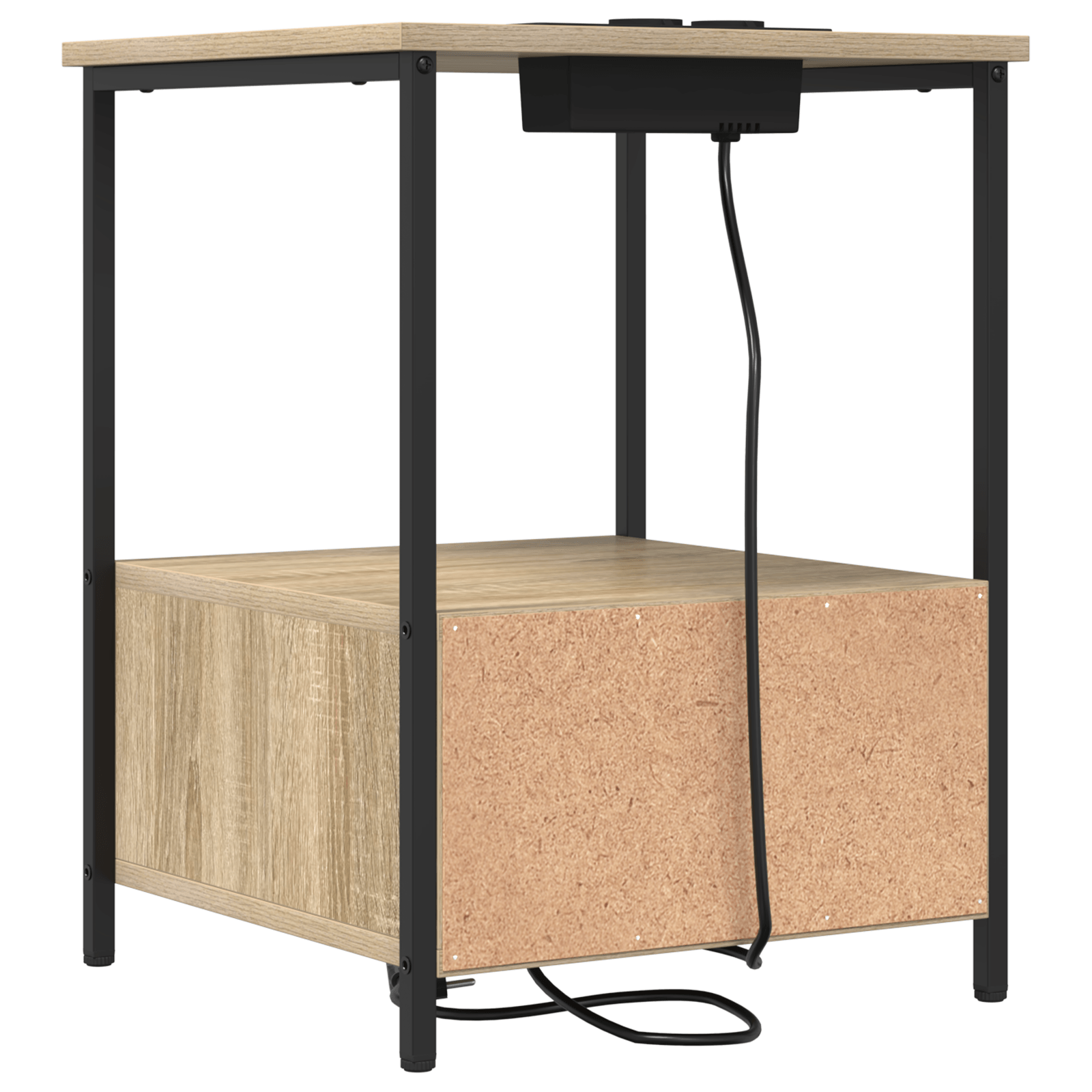 Cabinet de noptiere cu statie de incarcare 2 pcs Stejar sonoma — imaginea 9