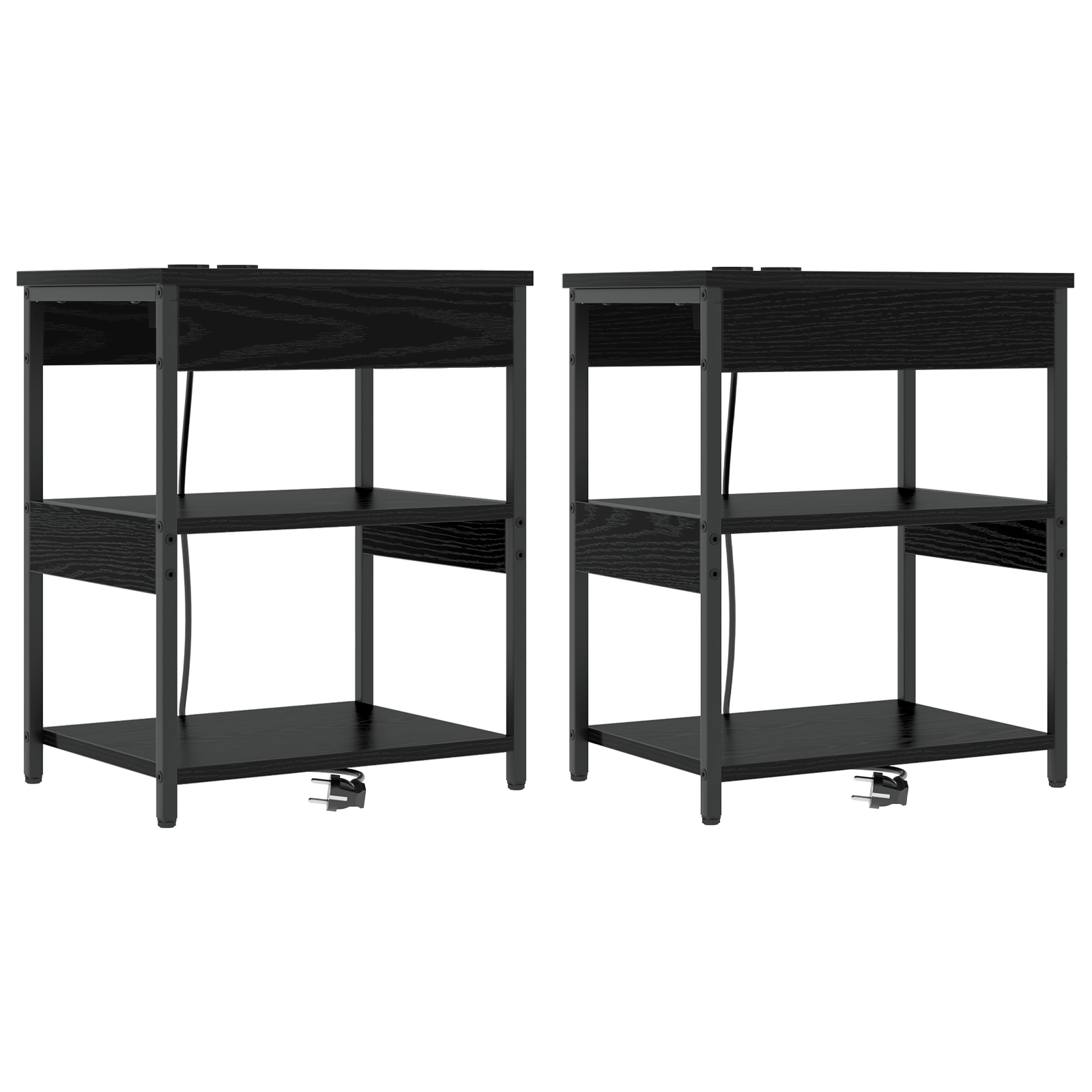 Noptiere 2 pcs Stejar negru 41 x 31 x 51 cm Lemn compozit — imaginea 2