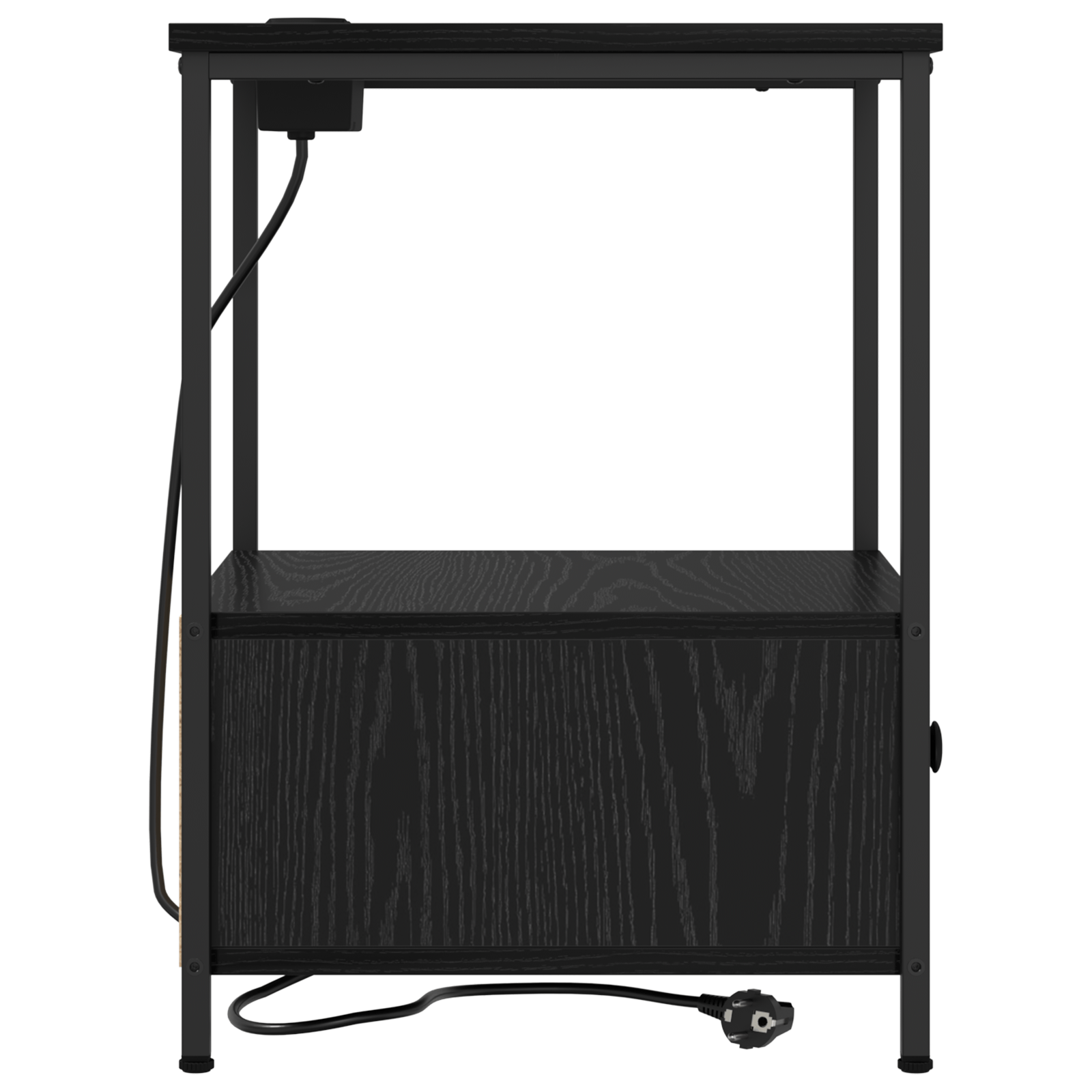 Cabinet de noptiere cu statie de incarcare 2 pcs Stejar negru — imaginea 8