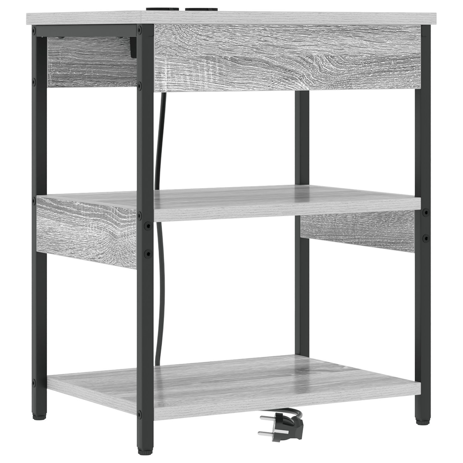 Noptiere 2 pcs sonoma gri 41 x 31 x 51 cm Lemn compozit — imaginea 5
