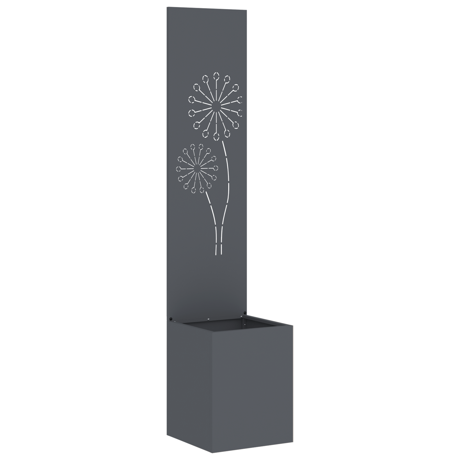Ghiveci de Gradina cu Panou Decorativ Antracit 32 x 140 cm — imaginea 2