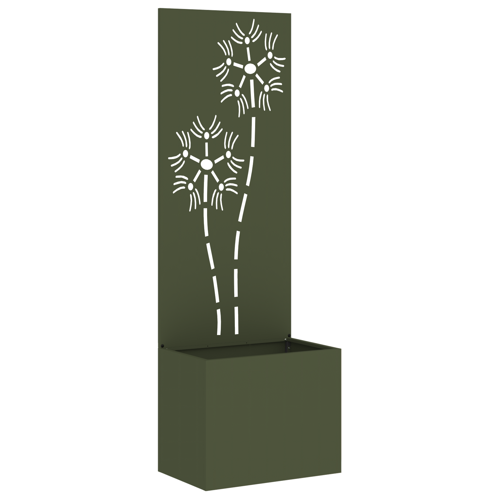 Ghiveci de Gradina cu Panou Decorativ Olivengrønn 50 x 140 cm — imaginea 2