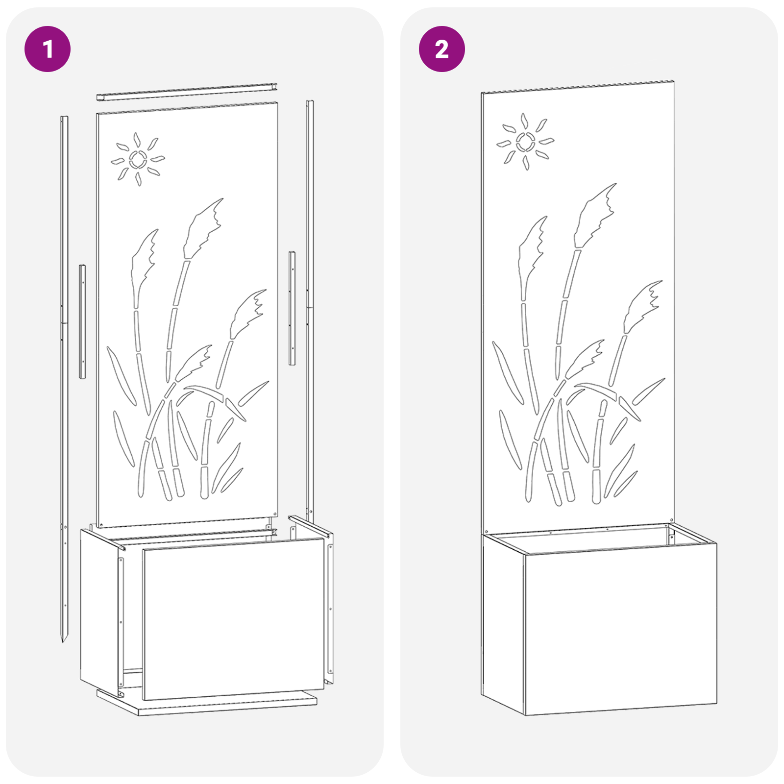 Ghiveci de Gradina cu Panou Decorativ Olivengrønn 50 x 140 cm — imaginea 9