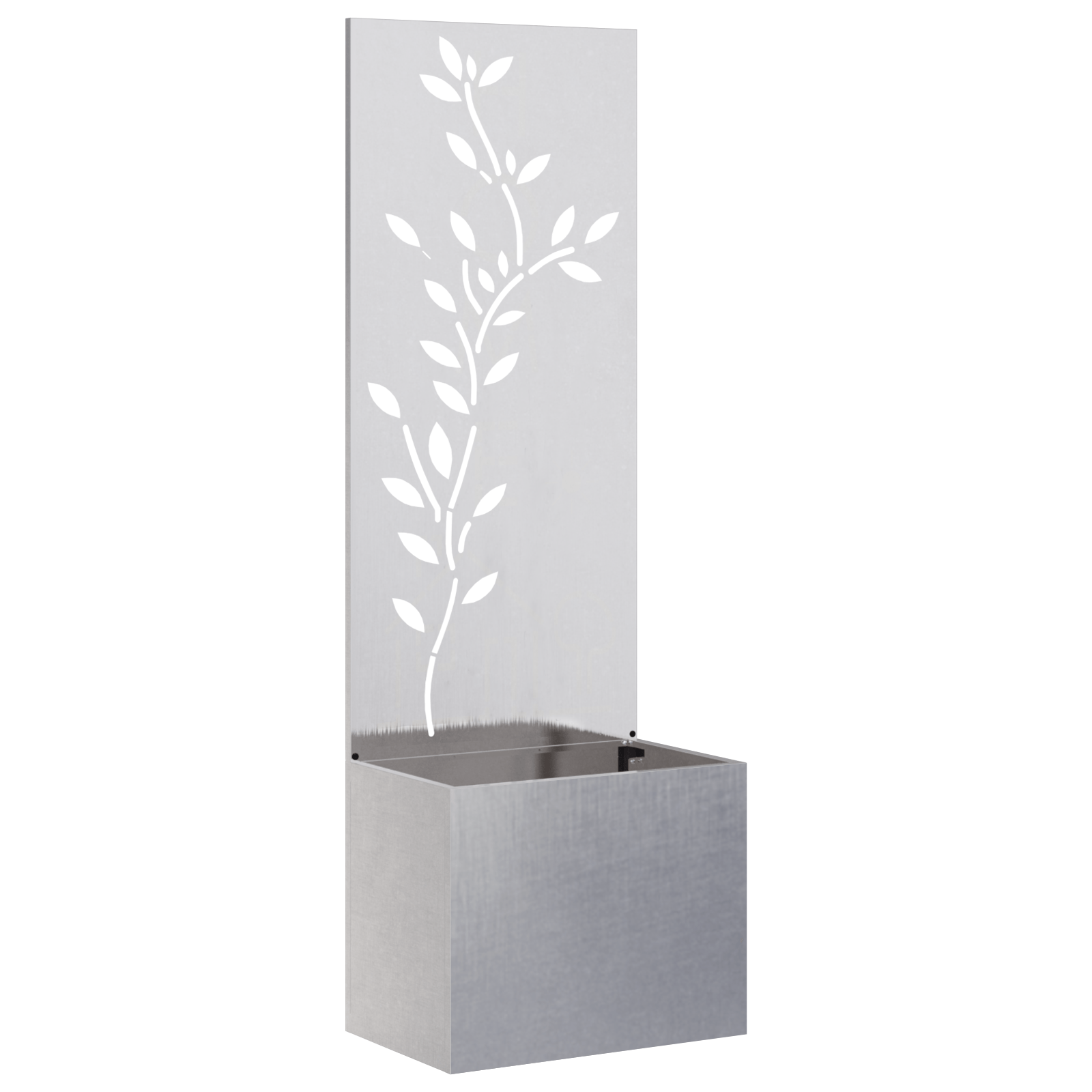 Ghiveci de Gradina cu Panou Decorativ Argintiu 50 x 140 cm