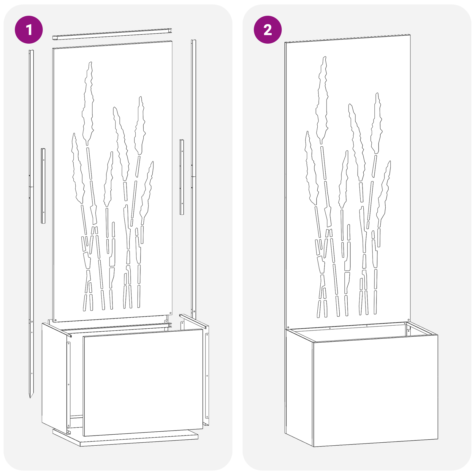 Ghiveci de Gradina cu Panou Decorativ Alb 50 x 140 cm — imaginea 9