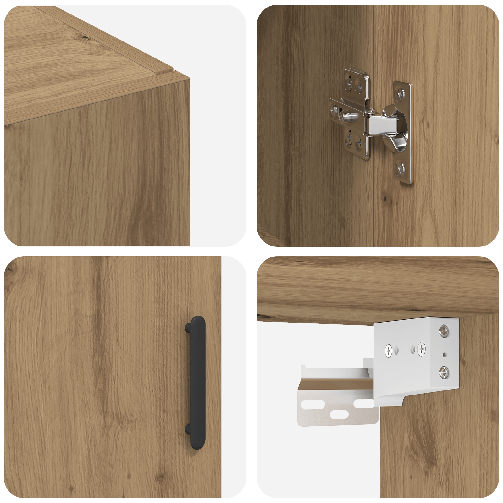 Dulap montat pe perete stejar artizanal 69.5 x 34 x 90 cm — imaginea 9