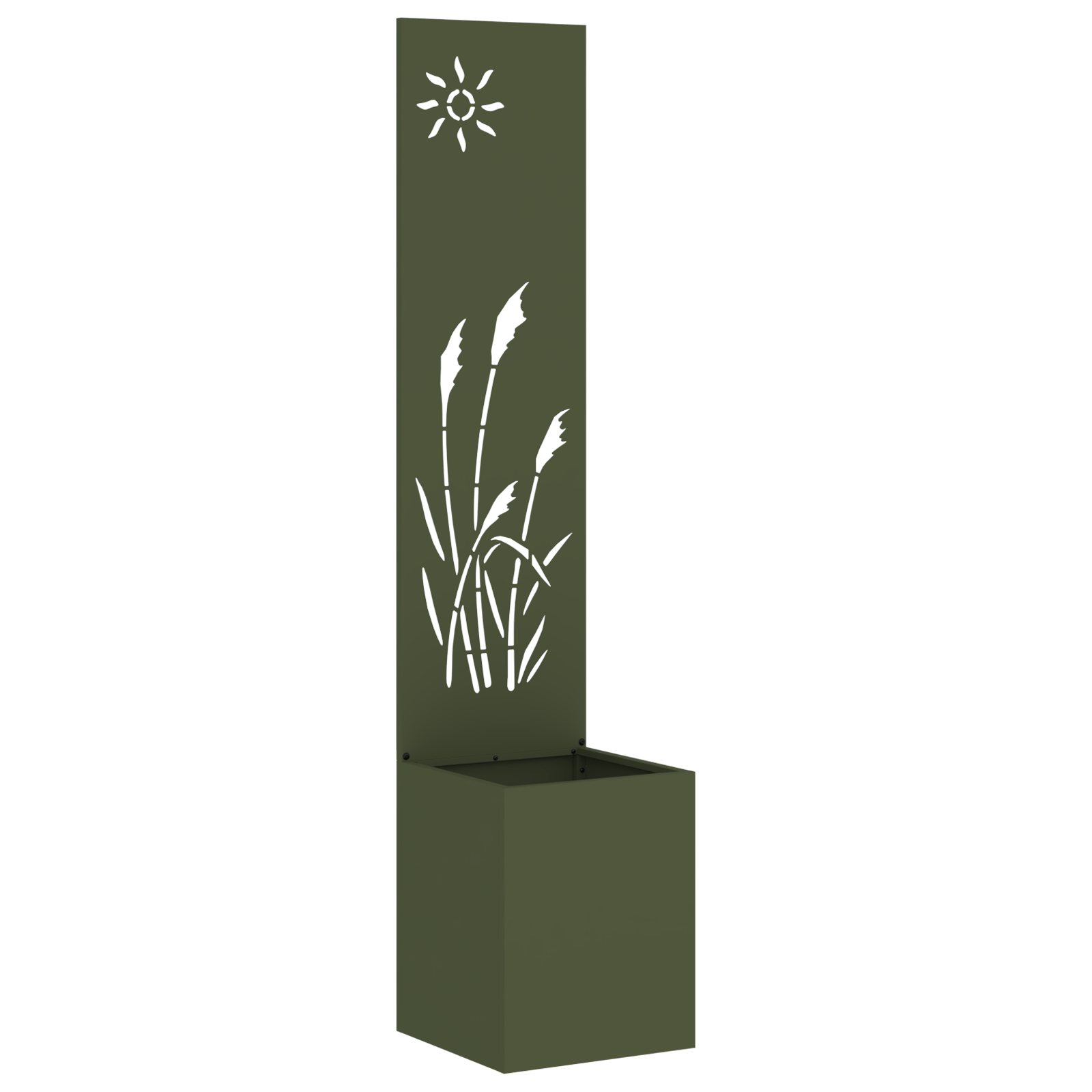 Ghiveci de Gradina cu Panou Decorativ Olivengrønn 32 x 140 cm — imaginea 2