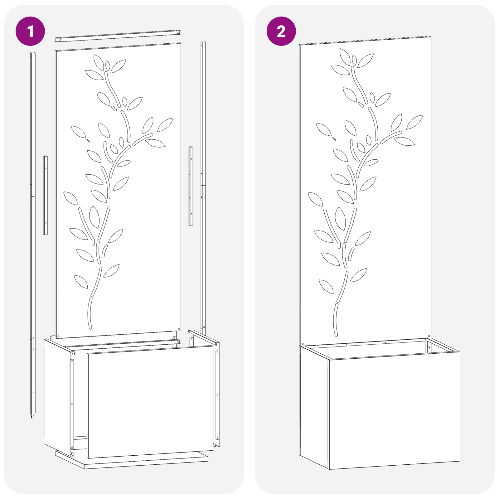 Ghiveci de Gradina cu Panou Decorativ Antracit 50 x 140 cm — imaginea 9