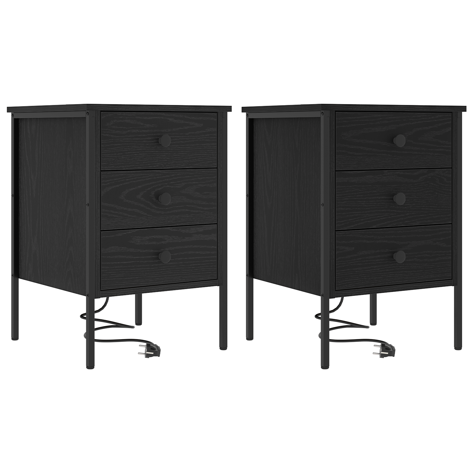 Noptiere 2 pcs Stejar negru 42 x 41 x 61 cm Lemn compozit — imaginea 2