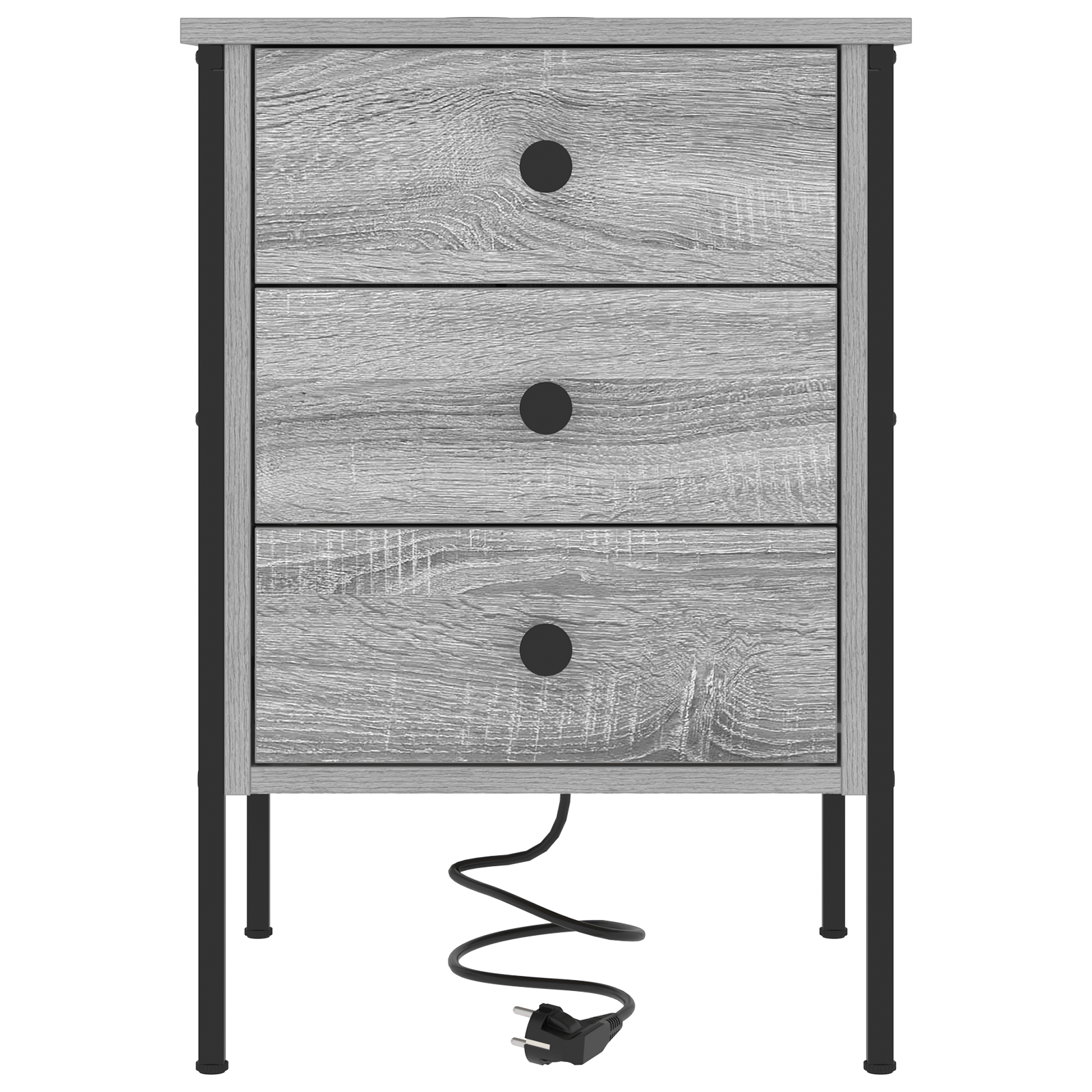 Noptiere 2 pcs sonoma gri 42 x 41 x 61 cm Lemn compozit — imaginea 7