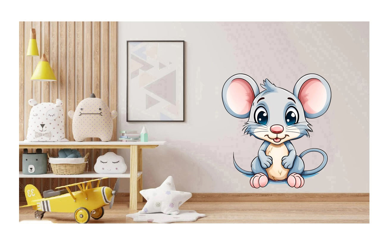 Sticker decorativ, Soricel, Gri, 65 cm, 1293STK-5