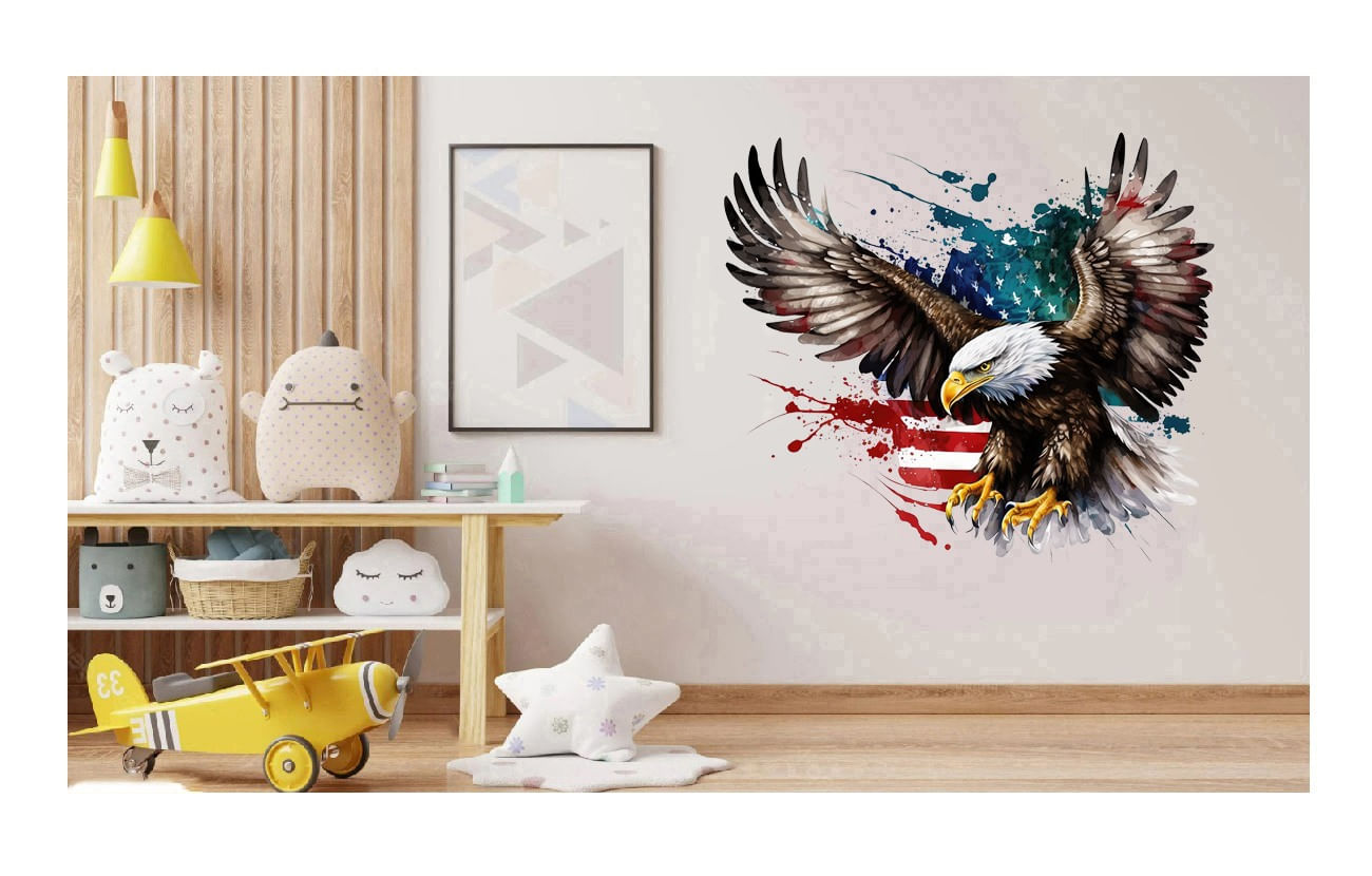 Sticker decorativ, Vultur American, Multicolor, 63 cm, 1270STK-4