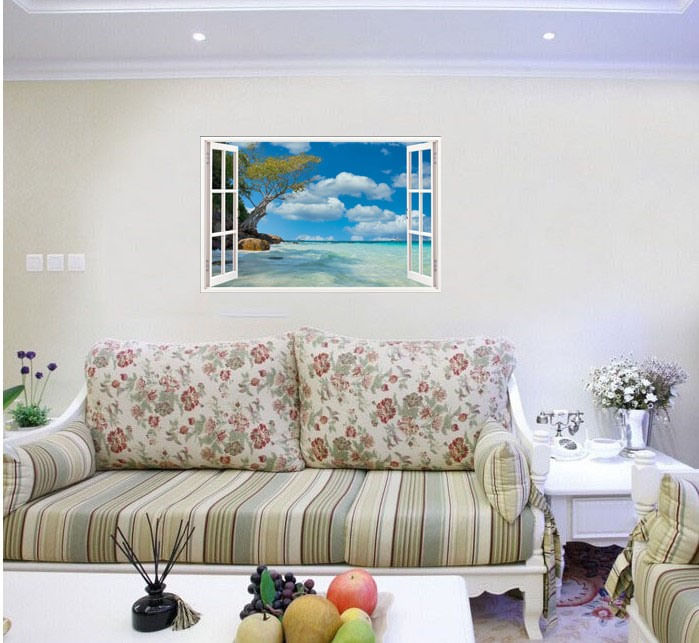 Sticker decorativ, Fereastra 3D, Mare, 85 cm, 677STK