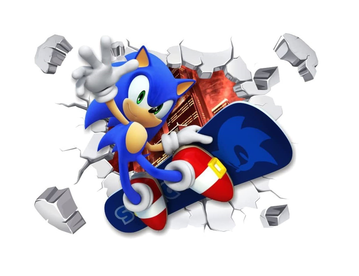 Sticker decorativ cu Sonic, 70 cm, 1118STK