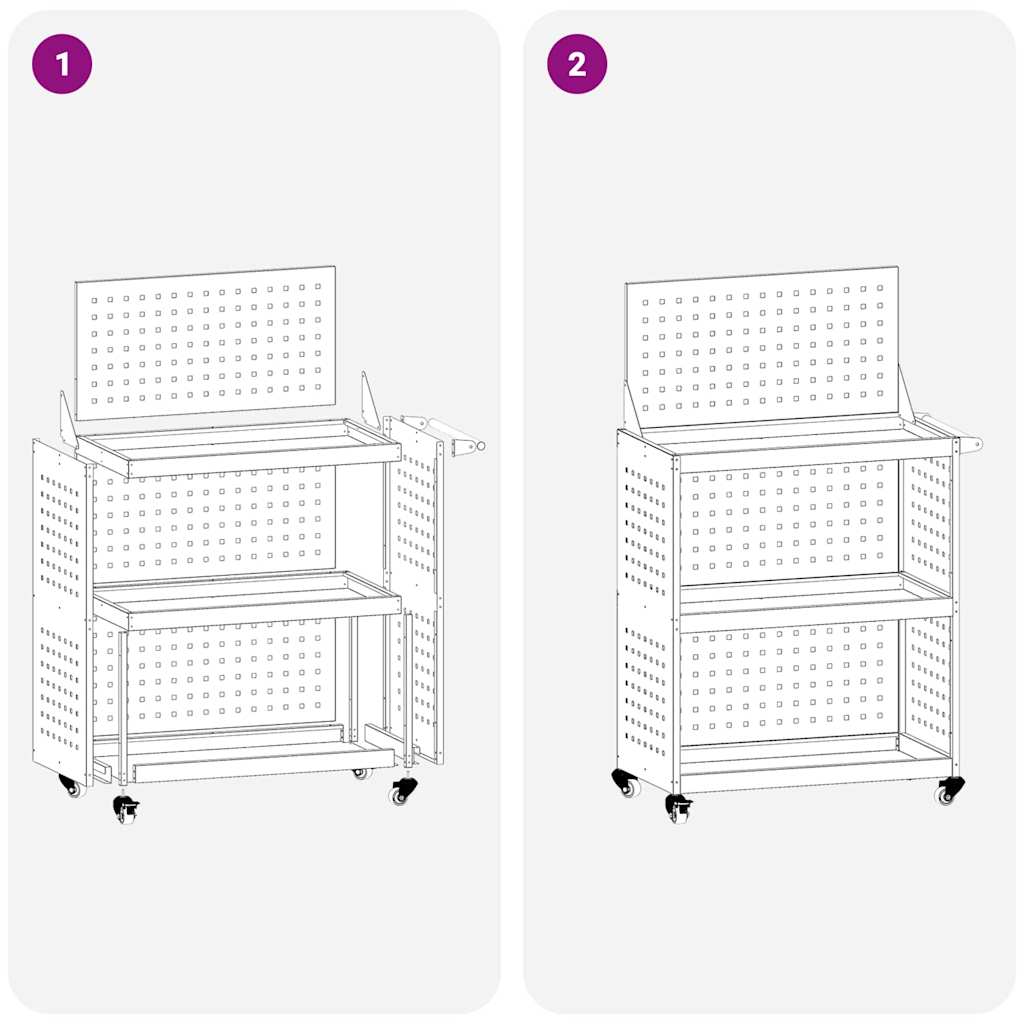 Carucior pentru unelte Olivengrønn 65 x 35 x 111 cm Metal — imaginea 11