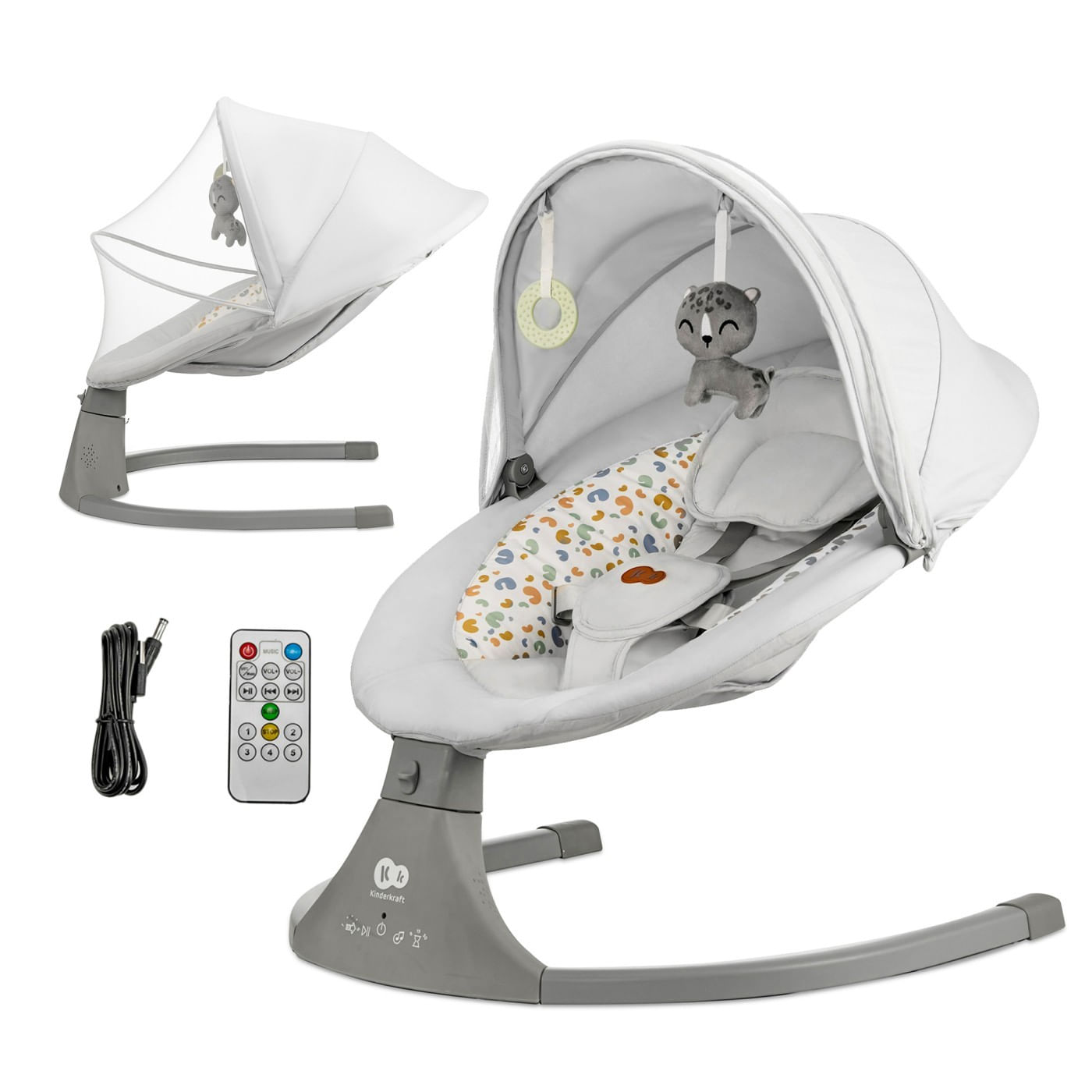 Leagan electric kinderkraft lumi 2, gri deschis