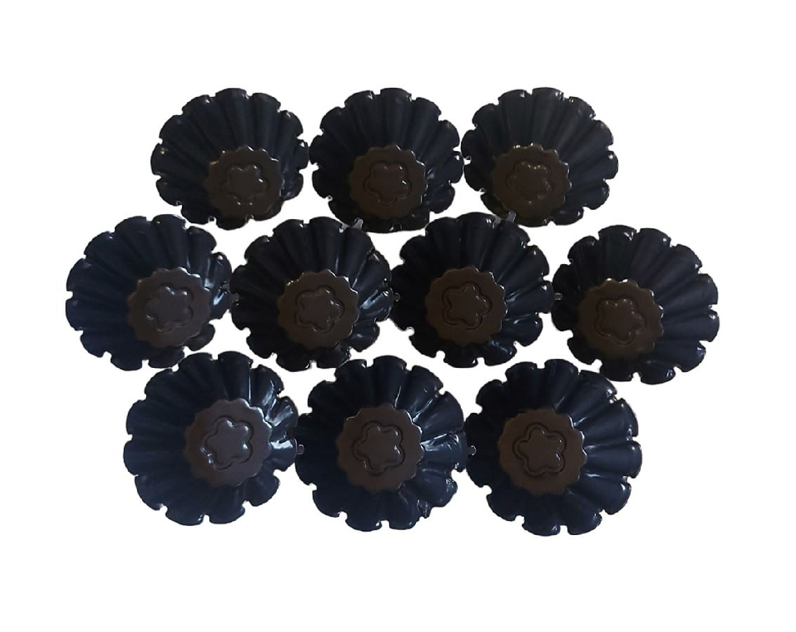 Forma pentru mini Savarine, Set 10 cavitati, Negru, 7.5 cm, 401COF