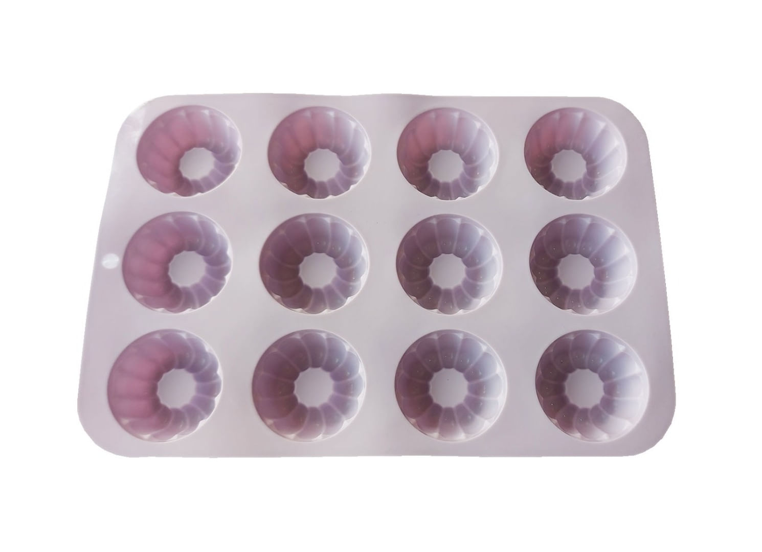Forma silicon 12 cavitati, Pentru prajituri, Briose, Mov, 29 cm, 230COF
