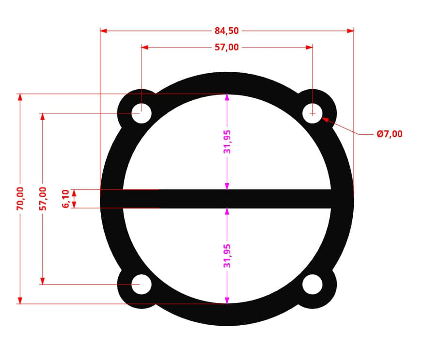 Set de 10 Garnituri set pentru cap compresor de aer V 3x65mm Mod.0.36-8 (C) CH195 — imaginea 2