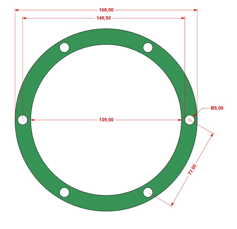 Set de 10 Garnituri pentru cap compresor de aer in V cilindri 3x90mm Mod.0.9-8 (G) CH182 — imaginea 3