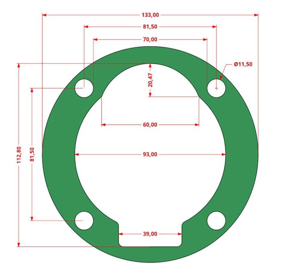 Set de 10 Garnituri pentru cap compresor de aer in V cilindri 3x90mm Mod.0.9-8 (G) CH182 — imaginea 4