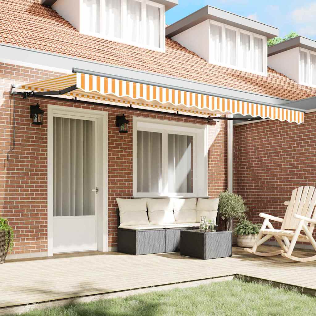 Cortina Retractabila Manual Galben si portocaliu si alb — imaginea 3