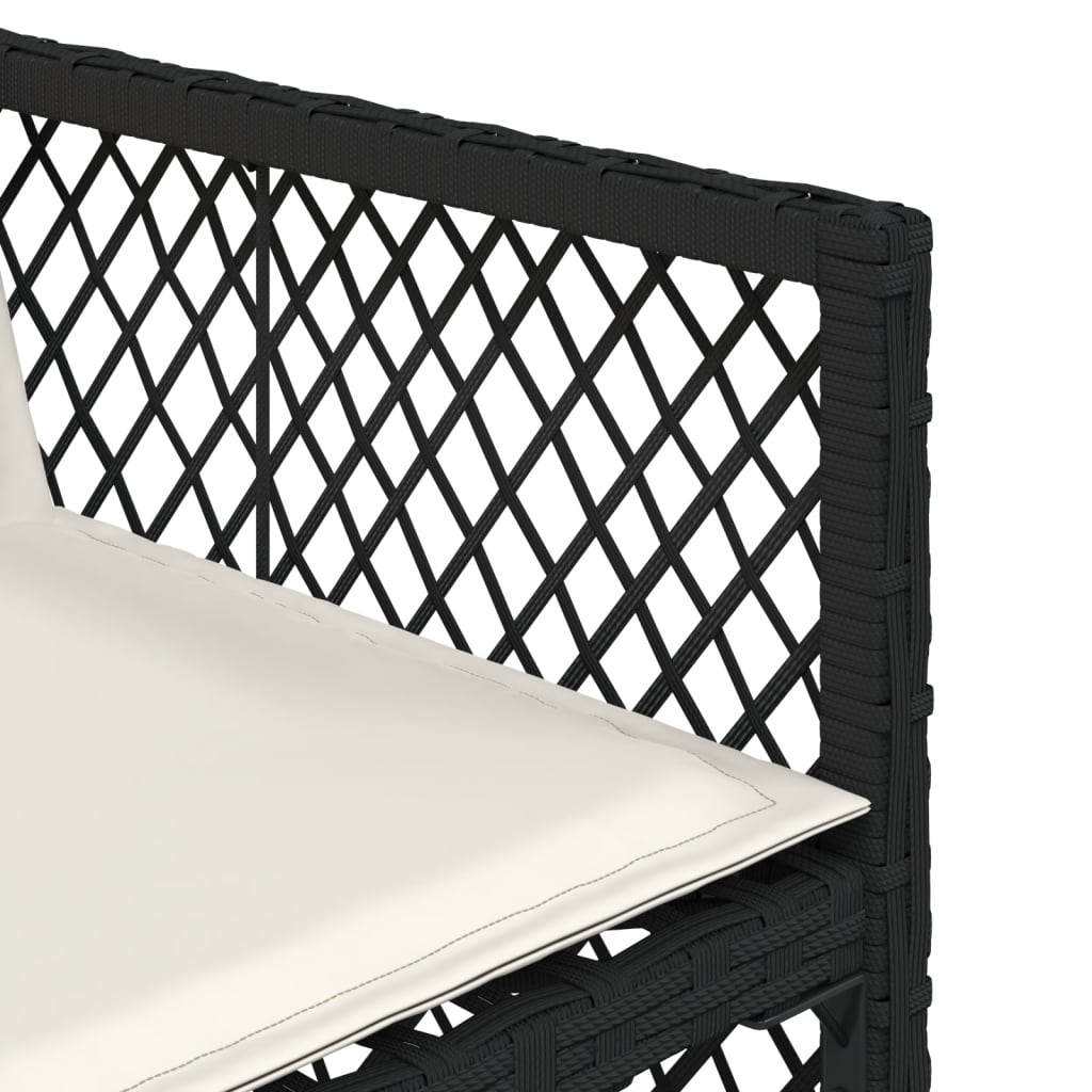Set mobilier de gradina cu perne, 13 piese, negru, poliratan — imaginea 7