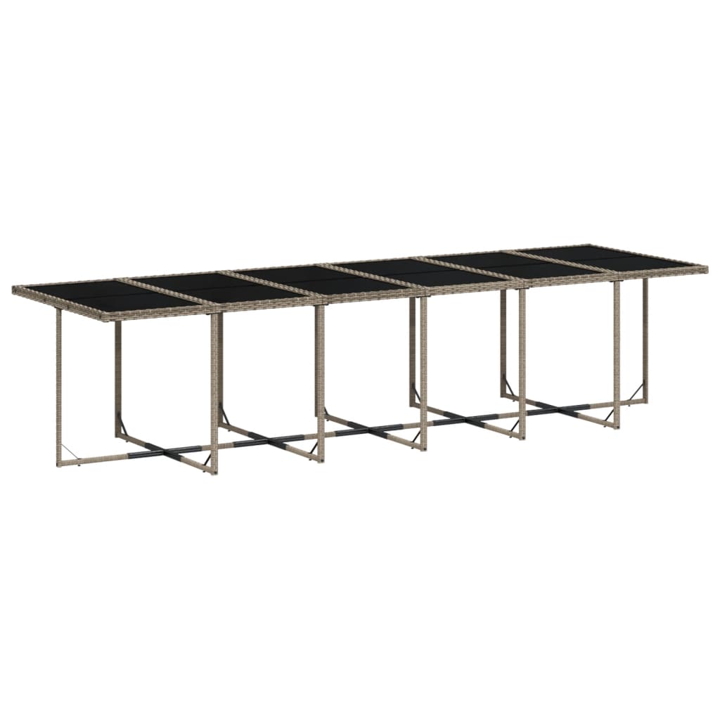 Set mobilier de gradina cu perne, 17 piese, gri, poliratan — imaginea 4