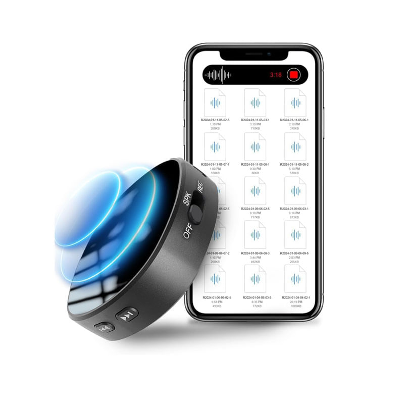 Reportofon Spion 8GB cu Activare Vocala, Magnet, 128h Autonomie, Redare Instant - Ideal pentru Birou, Casa, Masina